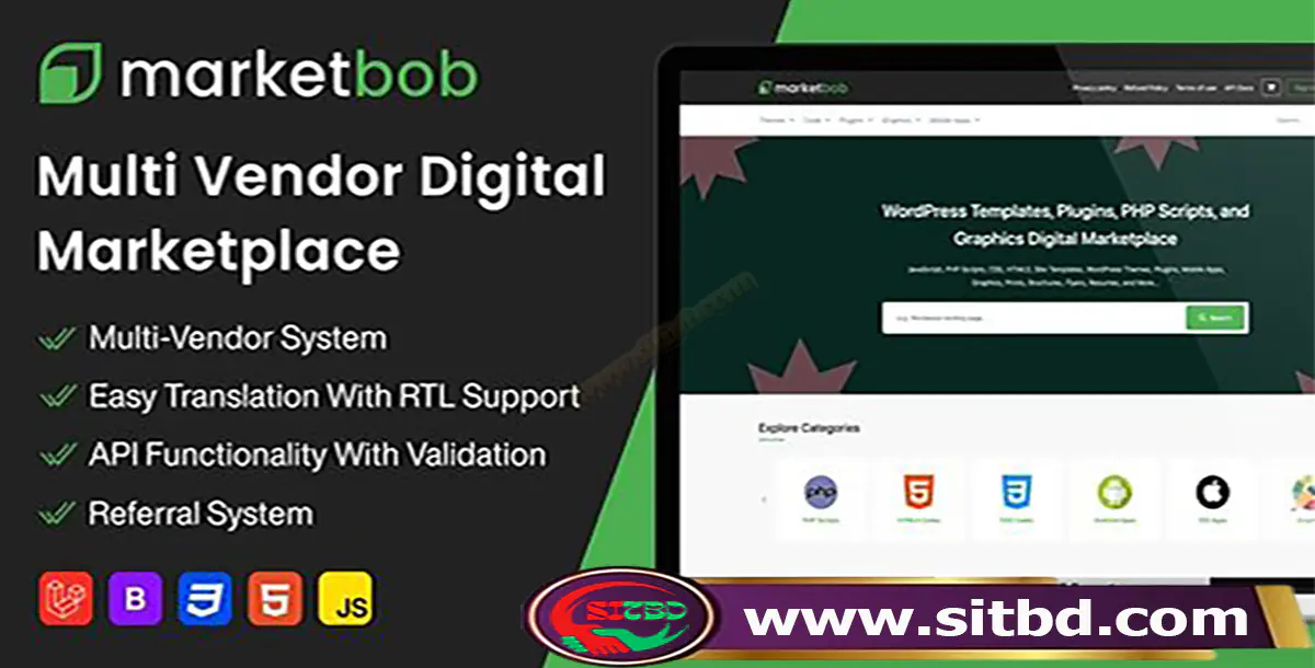 Marketbob For Digital Prodect selling Website Script